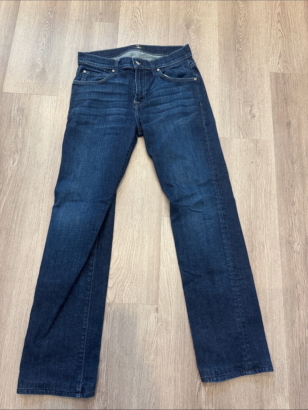 7 For All Mankind Men's Bootcut Jeans in Dark Indigo